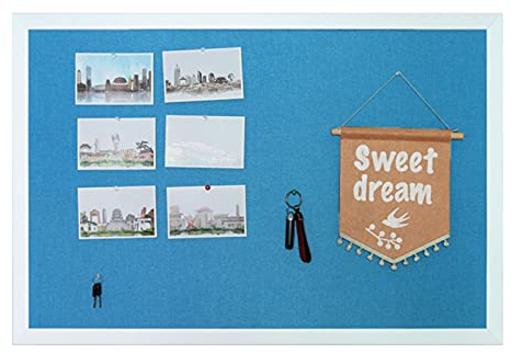 RENRUIRUI Blue Stoff Bulletin Board Leinen Pin Board Für Anzeige Und Organisation Gibt Es Eine Vielzahl Von Größen Zur Verfügung, Für Die Home Office-Schule Oder Das Klassenzimmer(Size:90X120CM)