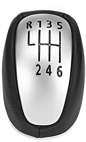 WSADZXC77 Perilla de cambio de marchas de coche de 6 velocidades, palanca de cambios de cuero PU, bola de mano para Renault Fit para Laguna Mk3 2007-2014