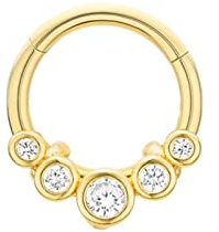 Wycian Nasenstecker Gold, Nasenpiercing Ring Eleganter Creolen Runder Zirkonia Sterling Silber Ohrring Piercing zum Jubiläum Geburtstag für Frauen Männer