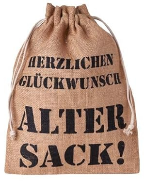 1 Geschenkbeutel Alter Sack Herzlichen Glückwunsch, Geburtstag, Jubiläum (50x40 cm)