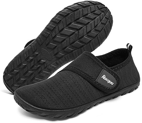 Racqua Kids Water Shoes Boys Girls Quick Dry Barefoot Lightweight Beach Sport Aqua Shoes Swim Pool Walking Surfing Boating Shoes Big Kid Black 3