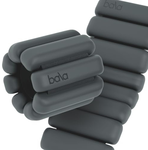 Bala Bangles Wrist & Ankle Weights for Women & Men - 1 lb Adjustable Weighted Bands - Soft Silicone Arm & Leg Weights for Pilates, Yoga, Walking, Barre, Home Workout & Strength Training Exercise