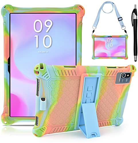 KATUMO Universal Silicone 10.1 inch Tablet Case, Orange+Light Blue