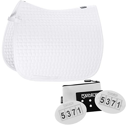 Eskadron Set Schabracke Cotton weiß & Startnummern Set-Quick