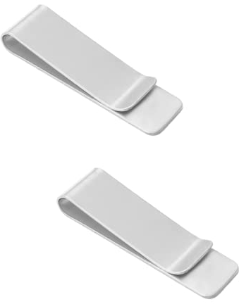Geldklammer, 2 Pcs Edelstahl Geldscheinklammer, Metall Geldklammern, Silber Geldclip, für Bargeld, Invoice, Visitenkarte, Kreditkarte