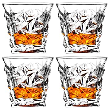 Calici da Acqua/Bicchieri 4. PCS. Le tazze di vetro hanno messo i vetri di whisky di modo, il whisky scozzese, il bourbon, i cocktail, RUM, Bicchieri di bicchieri di whisky durevoli Bicchieri da Acqua