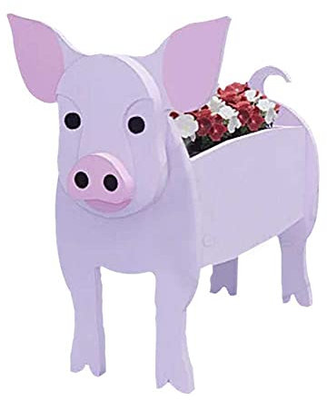 Pflanztopf in Schweineform, Blumentopf aus Holz, Ornamente in Tierform, Cartoon-Pflanzgefäße, Sukkulenten, niedliches Haustier, Schwein, Blumentopf für Gartendekorationen im Innen- und Außenbere