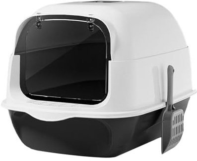 ＡＷＨＡＯ Lettiera per Gatti con Cappuccio, Lettiera per Animali Domestici, Sabbiera Portatile con Porta, Lettiera per Gatti Rimovibile, Grande Toilette per GAT, Nero