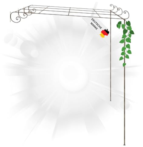 DELUKE® Pergola aus Eisen RITTO | 4x3x2,5m BxTxH, Antik-Braun | Rankhilfe Pergola aus Metall Bausatz freistehend Sonnenschutz Gartendeko Gartenpergola