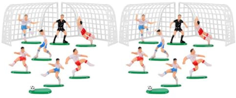 Luxshiny 2sets Decorazione Per Torte Tema Calcio Calcio e Miniature Di Giocatori Per Compleanni e Eventi Sportivi Accessori Per Torte e Cupcake Di Sicurezza