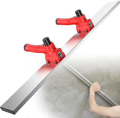 DPQYJPP Vibrazione massetto calcestruzzo Potenza 12000 Giri/min, Finitura calcestruzzo massetto Elettrico, Macchina Vibrante per Finitura in Cemento Senza Fili, Lunghezza 1 m, Larghezza 8 cm