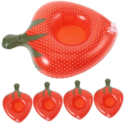 CORHAD Soportes Inflables para Bebidas Cerveza Agua Natación PVC Diseño Fresa