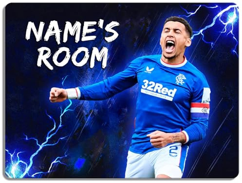Personalised Tavernier Bedroom Door Sign Football Legend Room Name Plaque Children's Boys Glasgow Football Player Kids Birthday Gift NLD44