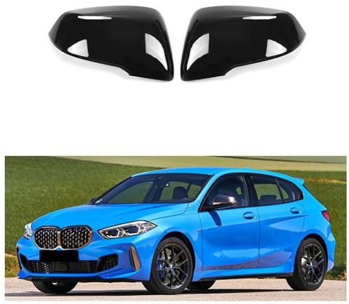 JSYDMA 1 Paar Auto Spiegelkappen Ersatz für BMW 1 Series F40 F53 2019-2024, Auto Rückspiegel Abdeckung Flügel Seite Rückspiegel Kappe Zubehör,B-Piano Black