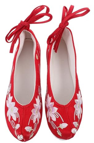 CATIEBYE Height Increasing Cloth Shoes Chinese Style Embroidered Shoes for Men Indoor Wedge Heels for Hanfu Occasions