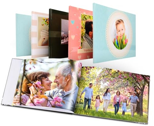 Personalisierte Fotobücher selbst gestalten (A4 Querformat, 36 Seiten) Hochwertige Fotoprodukte in verschiedenen Formaten, Geschenk oder zum Erinnerungen festhalten