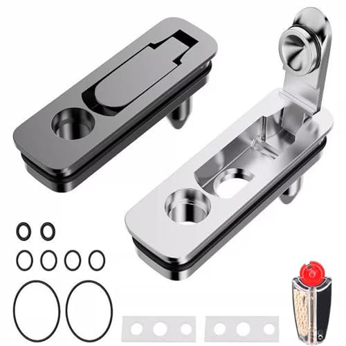 2 Stück Zubehör Kompatibel mit Zippo Feuerzeuge,Zippo Ersatzteile mit Feuersteinwollschnur,Zippo Watte,Metall Zubehör Set Gegen Verdunstung,Dichtung für Einsatz mit Baumwollfilzpad (Silber,Schwarz)