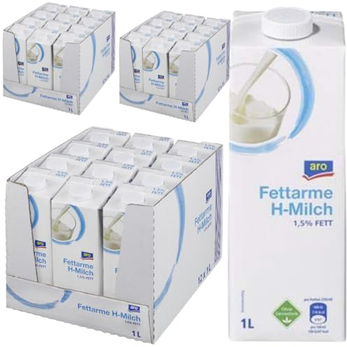 ARROO H-Milch fettarme milch% 1,5 Fett haltbare milch 1000 Mililiter, 36 STÜCK
