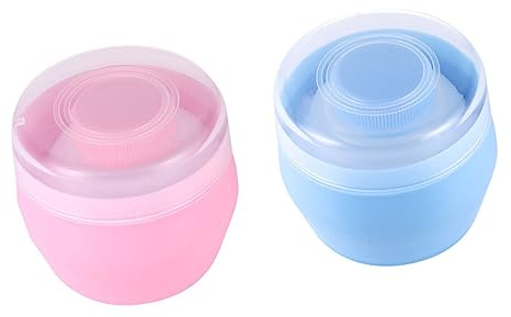TOYANDONA Babypuderbehälter mit Puderquasten 2 Stück Kunststoff Aufbewahrungsbox für Kinder und Erwachsene Tragbar für Sommer und Outdoor Praktischer Talkumpuderspender