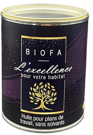 Biofa - Huile pour plan de travail écologique 1L - Protection et entretien pour bois en intérieur - Protège des éclaboussures et des taches.