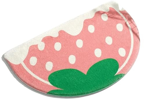 Soft Floor Mats Small Fresh Text Flowers Rugs Home Entrance Carpet Bedroom Toilet Bathroom Door Absorbent Non-Slip Foot Pad(Pink)