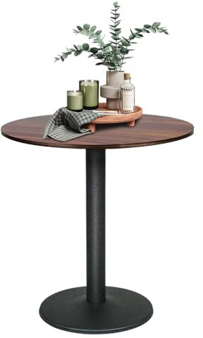 homewell Runder Esstisch aus Spanplatte Speisetisch, Klein Tisch Küchentisch, einfacher Kleiner Tisch für Küche, Esszimmer und Wohnzimmer, φ60*72 cm (Reine Farbe)