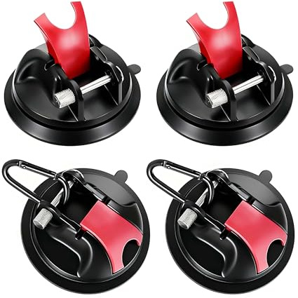4 Stück Saugnapf Haken – Hochfeste Saugnäpfe (30 KG Tragkraft!) – universell für Camping, Wohnmobil, Küche, Bad – Super Halt auf glatten/rauen Oberflächen – Robustes 4er Saugnapf Camping Set