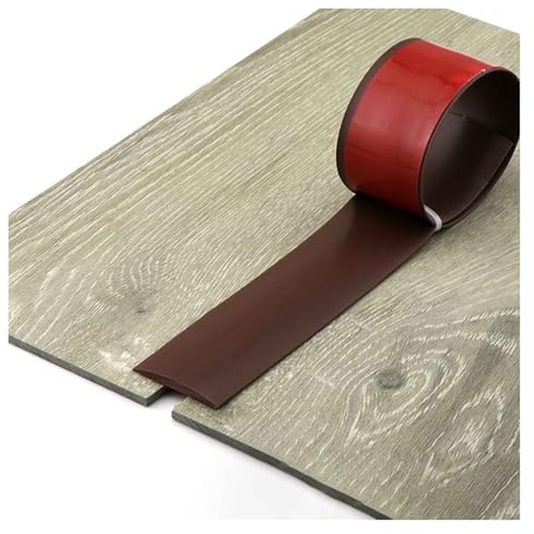 Flexible PVC Abschlussleiste Boden Abdeckleisten für Fußböden Selbstklebende Türschwellen Leiste, für Laminat/Fliesen, für Bodenübergänge, Einfach zu installieren(Brown,W5*L100cm)