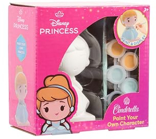 Juego de pintura de Cenicienta de Disney Princess | Figura de yeso para pintar para niños | Kit de manualidades creativo con pinturas y pinceles | Idea de regalo DIY a partir de 3 años | Producto