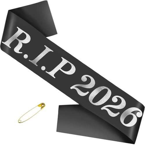 GDTO8820 Funeral Sash Memorial Wreath Sash Funeral Ribbon Celebration of Life Ribbon for Casket or Wreath Flowers Memorial Service Honor The Loved Ones Memory .- R.I.P 2026 Black