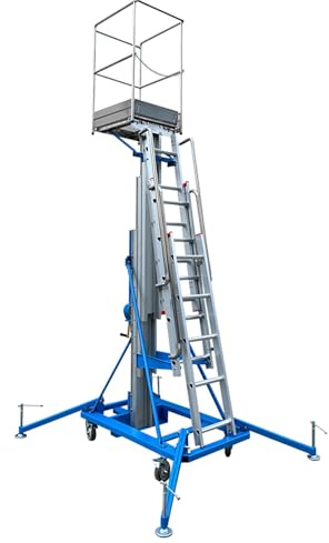 Piattaforma Elevatrice Manuale, Capacità Di Carico 264 Libbre (120 Kg), Piattaforma Elevatrice Portatile, Leggera E Compatta, Adatta For Magazzino, Uso Interno Ed Esterno.(4.6M/15.1FT)