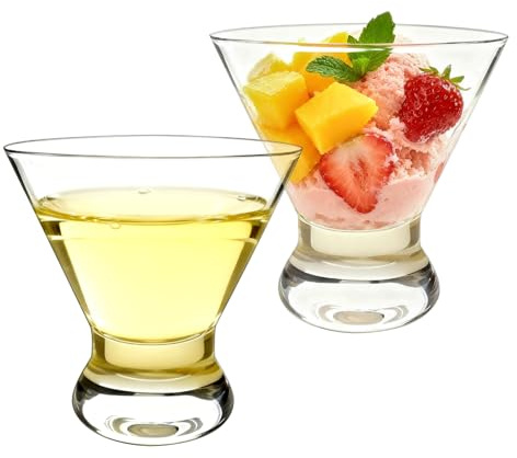 Bukecagif Martini Gläser, 2 Stück Cocktail Gläser und Martini Glas Set, Kristallklare Stiellose Gläser Für Margarita Und Espresso Martini, Weinglas 8 oz, wm 2026