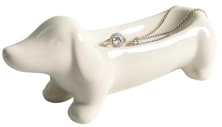 KBIBCK Dachsie Porta anelli, Ceramica Piattino Portagioie, Ciotola dei Gioielli, Organizzatore di Gioielli, Svuotatasche Ceramica per Anelli, Collane, Braccialetti, Decorazione