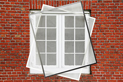 Fliegengitter Fenster Insektenschutz Fliegengitter Spannrahmen in weiß und braun 5 Größen wählbar (braun, 130 x 150 cm)