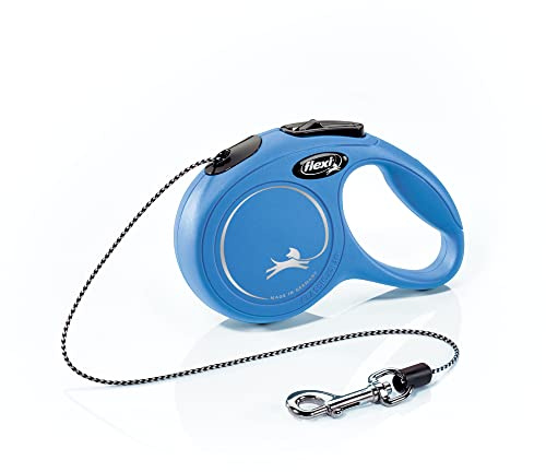 flexi Klassische einziehbare Hundeleine, ergonomisch, langlebig und verhedderungsfrei, für Hunde bis zu 8 kg, 3 m, Größe XS, Blau
