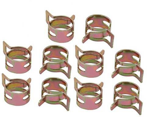 sourcing map 10 Stück 12mm Bronze Feder Schlauchschelle Federbandschelle | Schlauch Klemme, DE DE