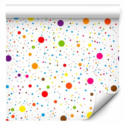 murando - Fototapete selbstklebend Dots bunt Kinderzimmer, Schlafzimmer | Selbstklebend ohne Kleister, Full HD Druck, ideal fürs Wohn- oder Schlafzimmer, schnelle Montage, lichtbeständig, geruchsfrei
