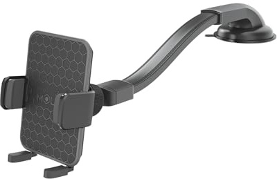 Celly MOUNTFLEXPLUSBK Soporte móvil Coche Ventosa, Universal, Ajustable 360 ° con Brazo Flexible para Smartphones y Navegadores, Negro