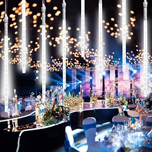 Stringa Luci led, Catena Luminosa led USB con 8 Tubi Luminosi di 30cm, 240 leds, 3.2m Lunghezza,IP65 Impermeabile,Luci Natale Pioggia di Meteoriti, per Albero di Natale, Giardino, Interno, Esterno