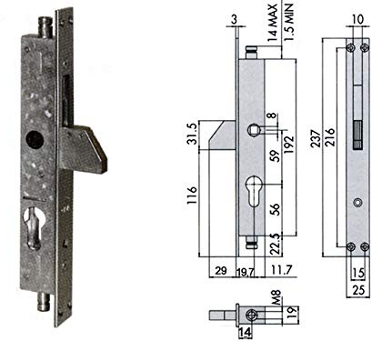 CISA 46305-19-0 SERRATURA INFILARE S/CILINDROINDRO