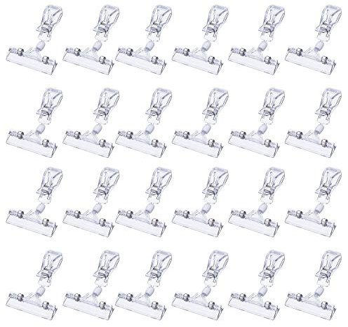 VIVIIHOO 25 Packung Kunststoff Drehbare Schildhalter Merchandise Schild Clip Display Clip Halter DILISENnd, Klar
