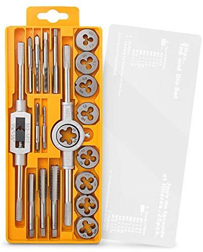 Hi-Spec Gewindeschneider Set Metrisch M3-M12 mit legiertem Stahl Außengewindeschneider Set und Handgewindebohrer Set