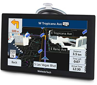 Navigationsgerät für Auto und LKW 9 Zoll kapazitiver Touchscreen, GPS-Navigation mit 2020 Karten, kostenlose lebenslange Updates inkl Postleitzahlen, Blitzerwarnungen und POI Fahrspurassistent