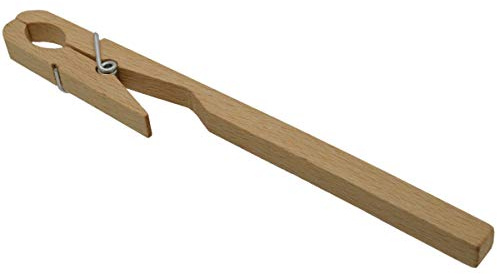 Piccolino Holz Reagenzglasklammern 175mm, 12 Stück - für Gläser bis 20mm Durchmesser, aus Buchenholz