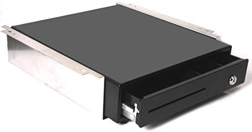 BLITZKASSE MINI SLIM Kassenschublade iQCash330SL-Un mit Untertischhalterung, RJ11/RJ12, 335x370x85 mm, Geldlade Geldschublade Kassenlade