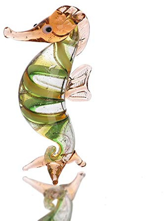 LiuliuBull Mini Glas Seepferdchen Skulptur Wild Life Sammlbare Figuren Hand Geblasenes Glas Kunst Home Tischdekor Geburtstag