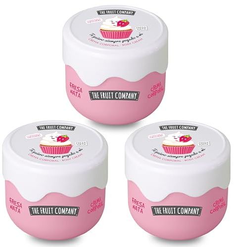 The Fruit Company - Crema Corporal Fresa Nata Efecto Seda con aceite de aguacate. Fórmula vegana y cruelty free. 200 ml (3 uds.)