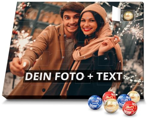 PhotoFancy® - Lindt LINDOR Adventskalender mit Bild und Text bedrucken - Foto-Adventskalender selbst gestalten