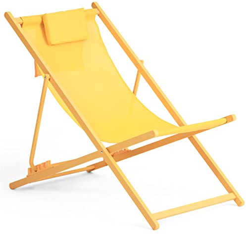 Vanage | Liegestuhl robust & klappbar mit Organizer | Sonnenliege perfekt für Balkon | Beach-Chair für den Garten in versch. Farben | wetterfest & langlebig
