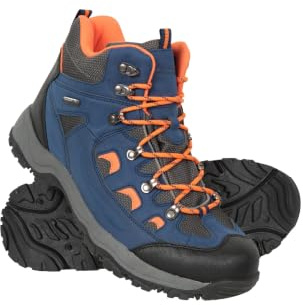 Mountain Warehouse Boots Hommes Adventurer - Chaussures imperméables, Textile & synthétique, adhérence supplémentaire - Chaussures pour la randonnée et Les treks Bleu Brillant 43